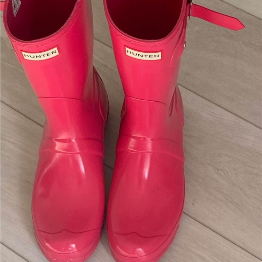 women  Pink  hunter boots size 11